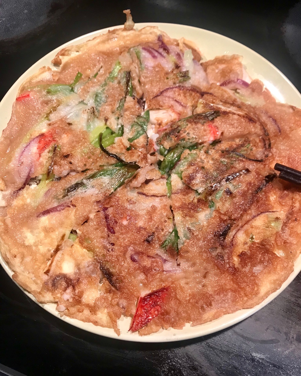 韩国海鲜葱饼