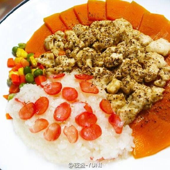 南瓜鸡肉饭