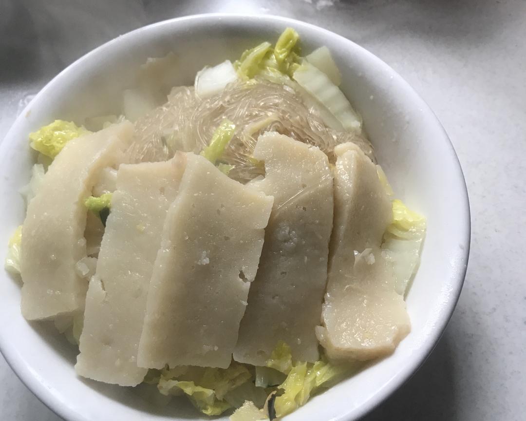 涟水鸡糕烧白菜的做法
