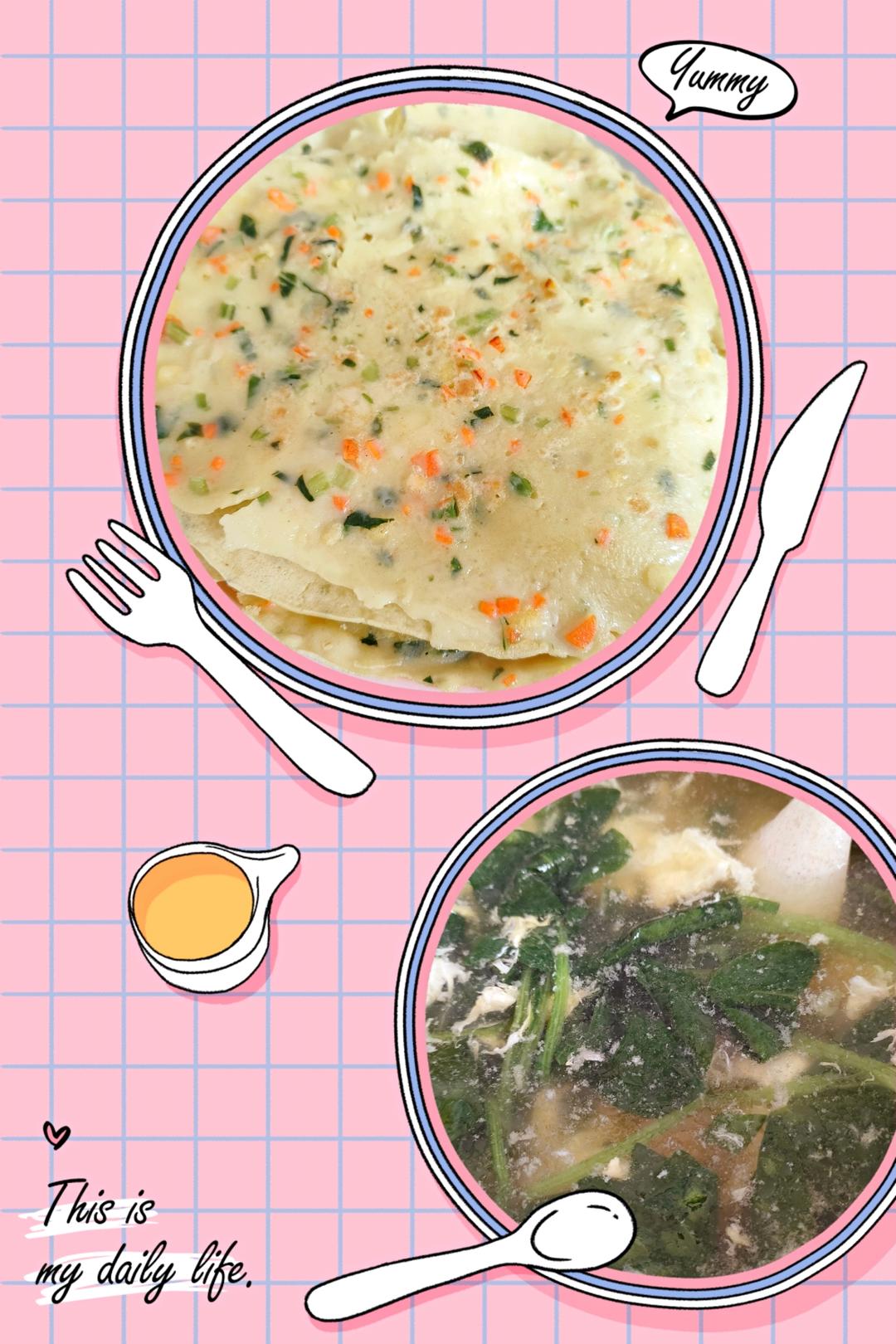 简单快手蔬菜鸡蛋煎饼