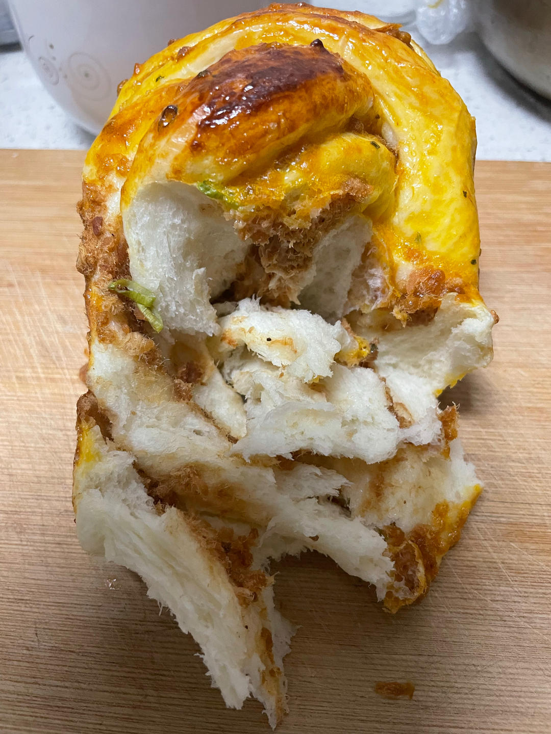 香葱肉松手撕吐司