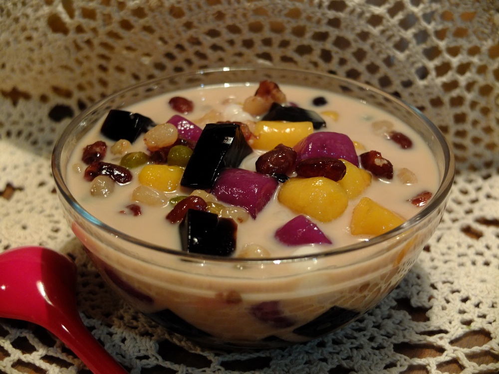 芋圆红豆奶茶