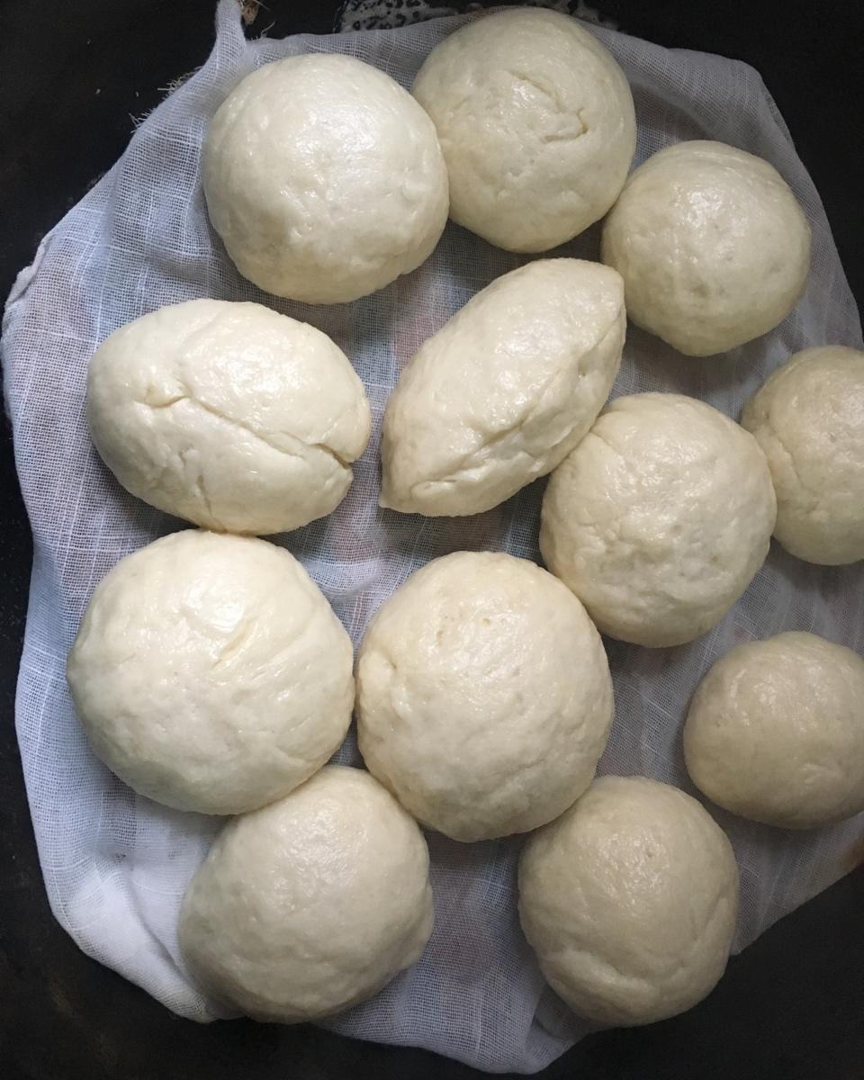 展图做的高筋面粉蒸馒头