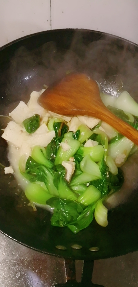 油菜炖豆腐的做法