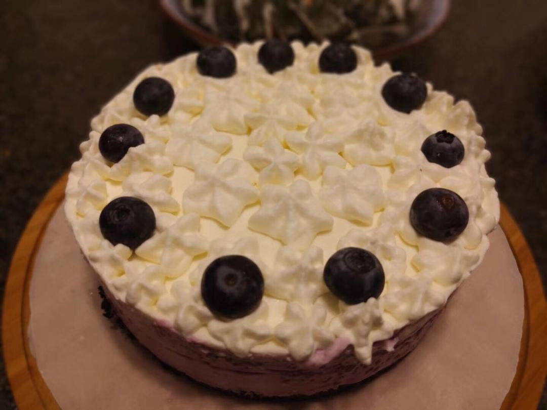 渐变蓝莓冻芝士蛋糕（免烤）