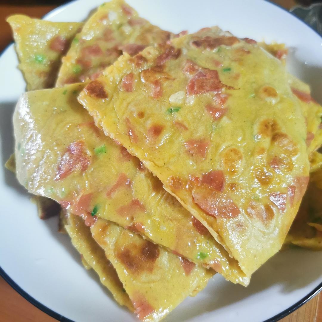 葱花火腿鸡蛋饼 快手营养早餐