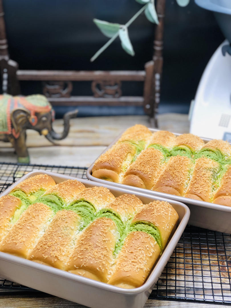 抹茶奶酥小金砖（70%中种吐司）