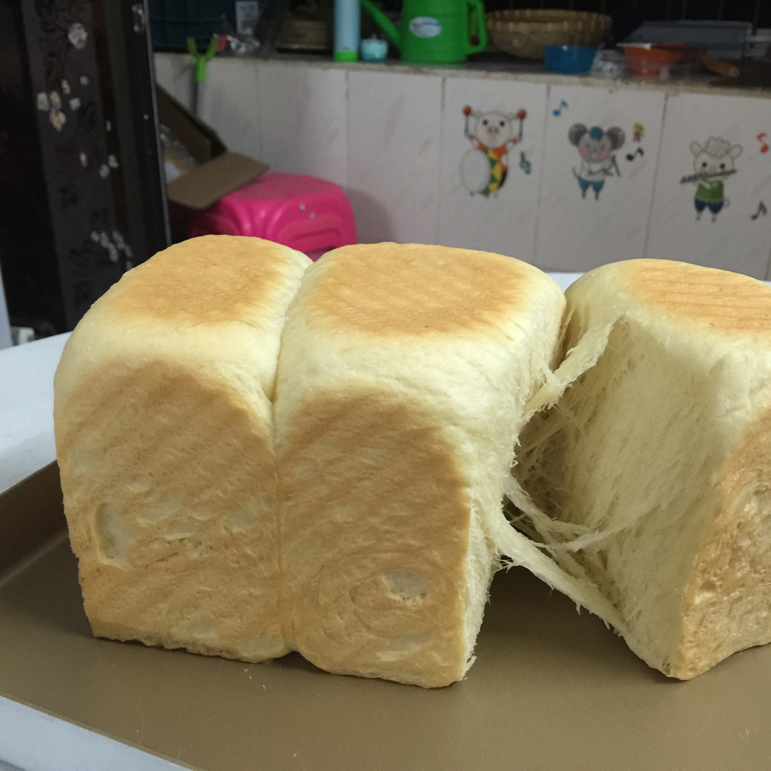 夺命软吐司(๑´ڡ`๑)超软拉丝极速方便的一次发酵吐司