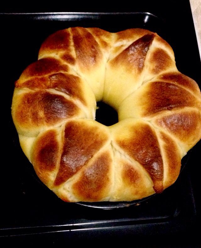 皇冠花朵面包（面包机版和面）