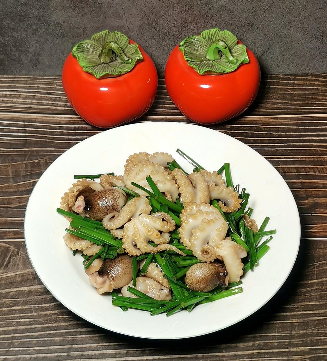 韭菜苔炒八爪鱼
