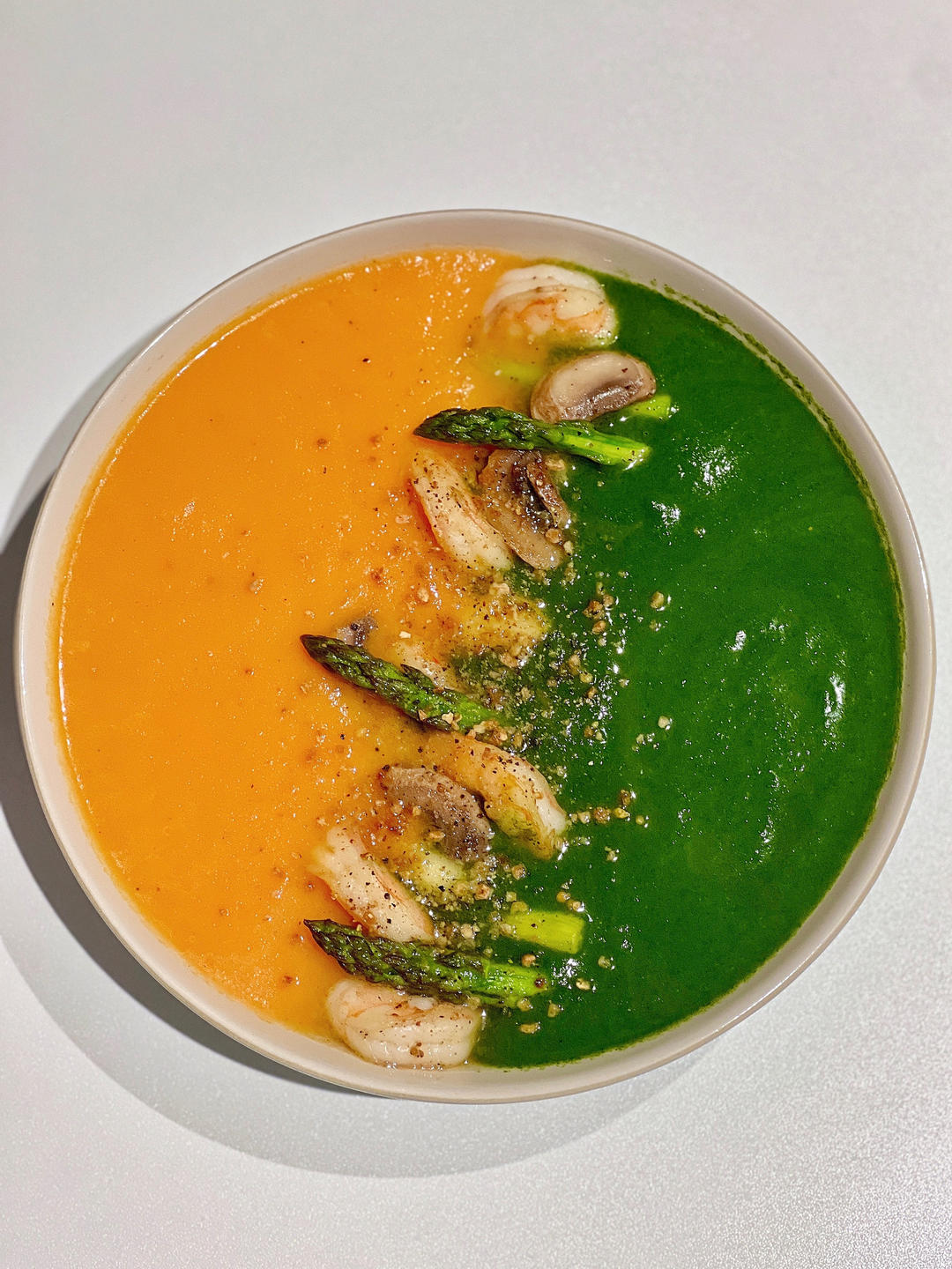 家庭米其林【芦笋虾球双拼浓汤】圣诞节限定