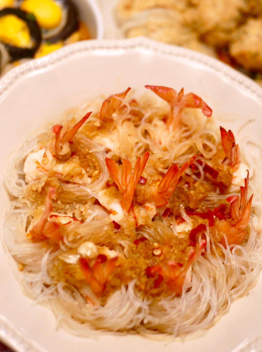 年夜菜之腰缠万贯~蒜蓉粉丝蒸虾尾