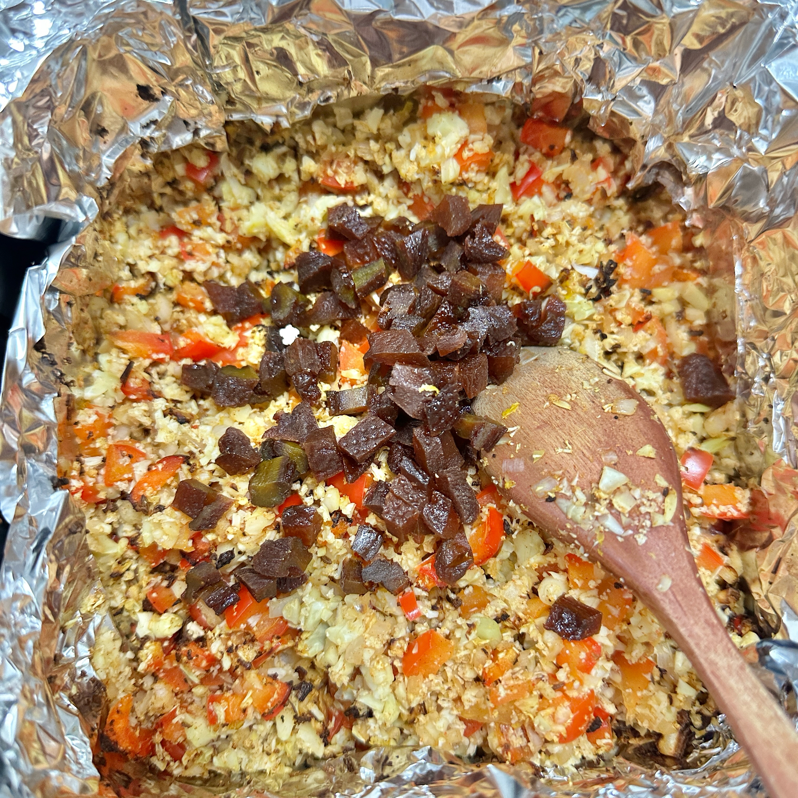 摩洛哥风烤菜花饭（ref.豆沙肉包）的做法 步骤5