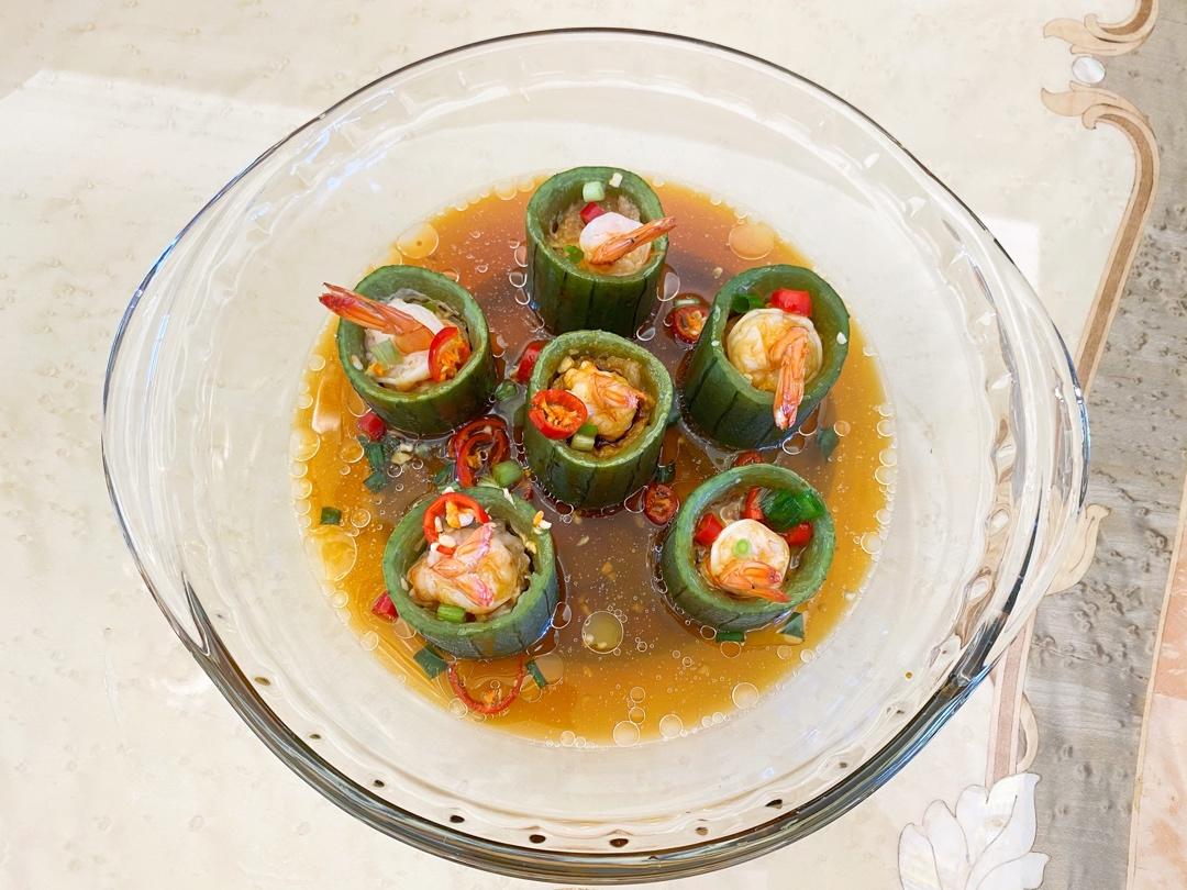 清热解火的丝瓜酿虾球