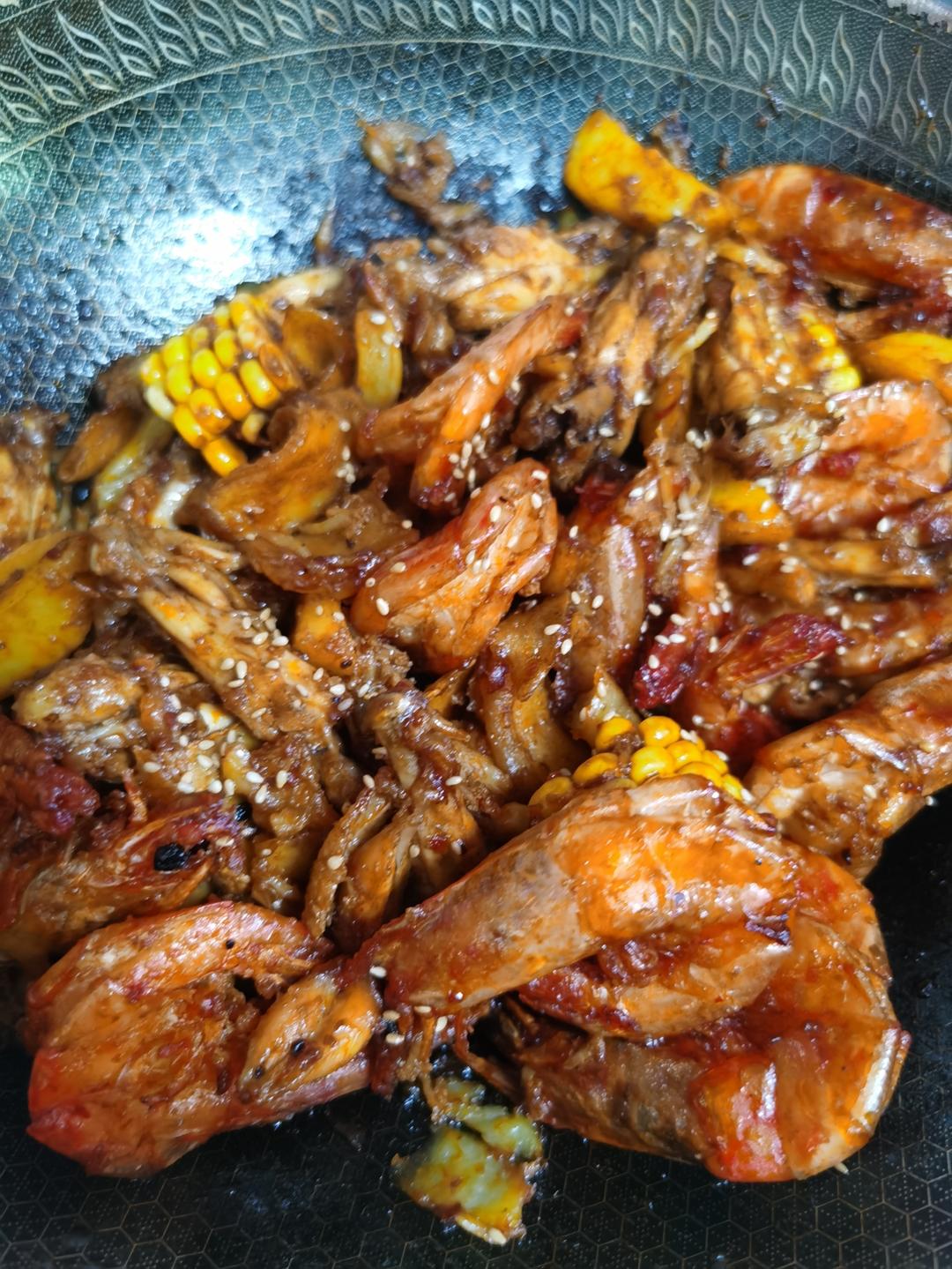干锅鸡翅香辣虾🍤