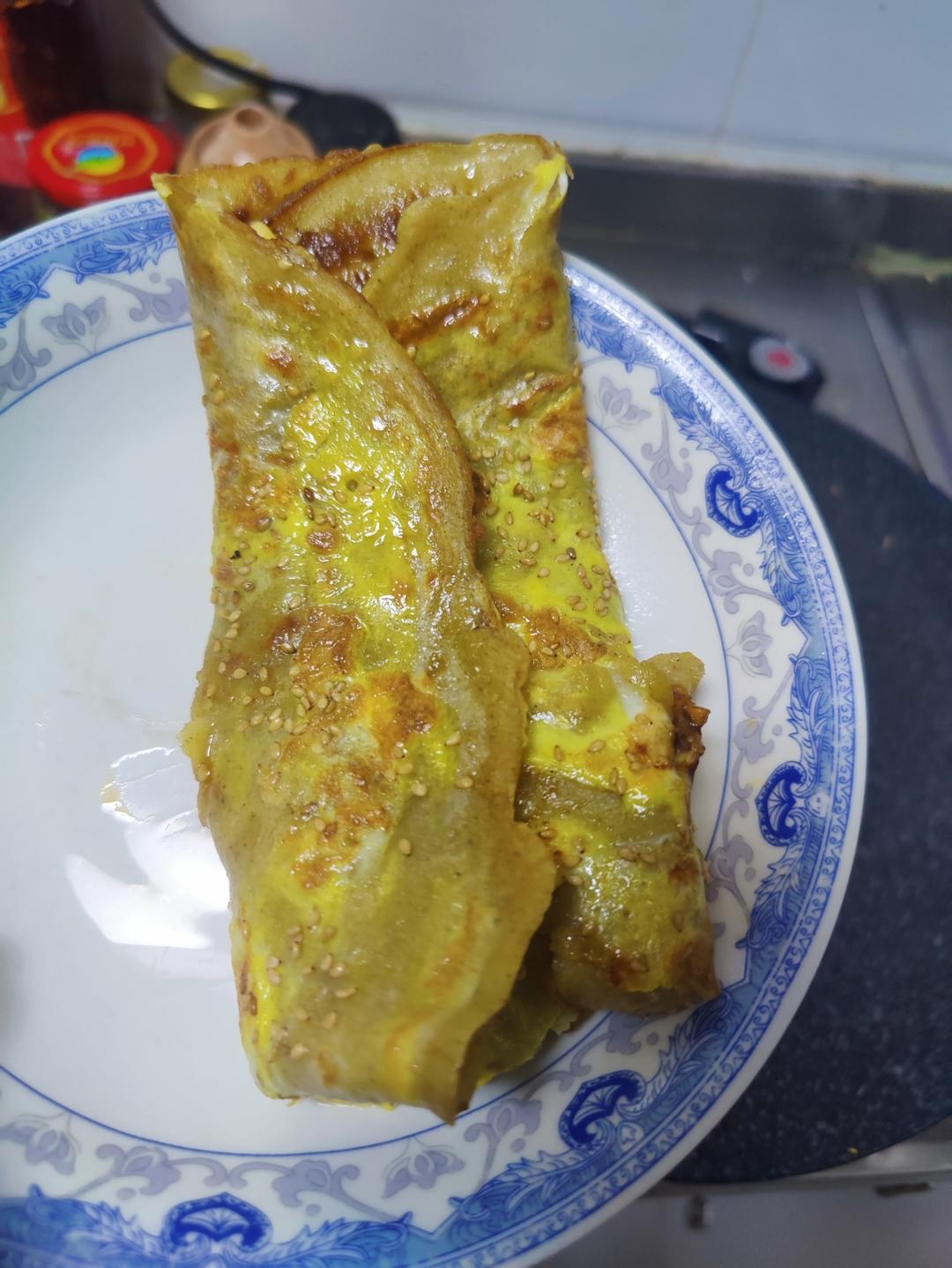 秒杀早餐摊不破皮大煎饼，步骤超详细