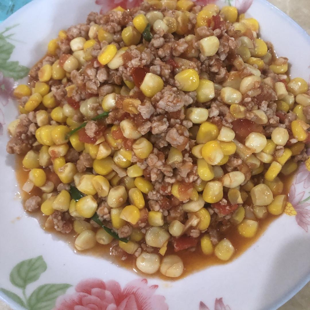 【玉米炒肉末【超级下饭的快手家常菜】图片】白日梦幻想_下厨房