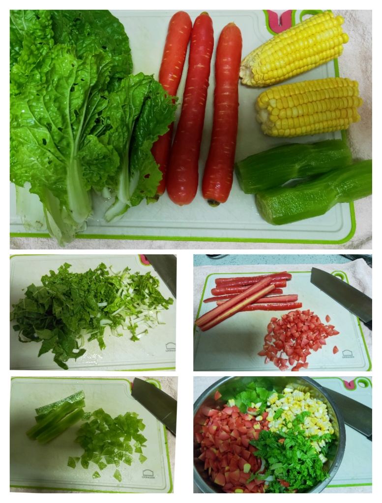 彩虹饭(蔬菜焖饭)的做法 步骤1