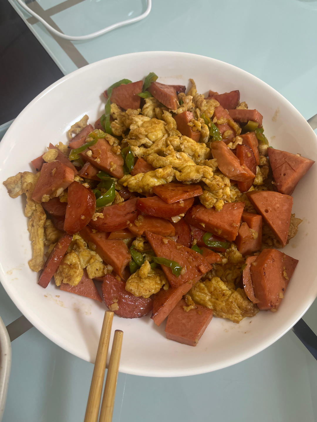 青椒火腿炒鸡蛋