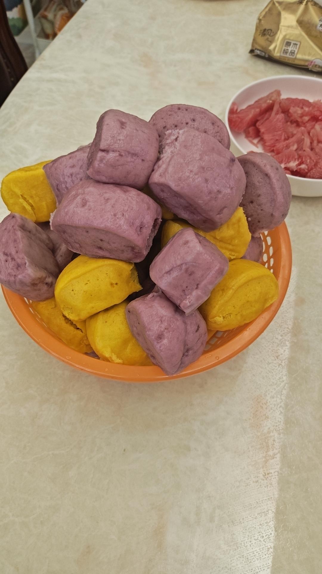 奶香紫薯馒头（一次发酵）