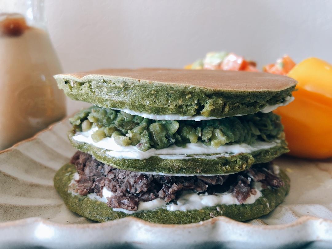 shosho_做的抹茶红豆奶油铜锣烧