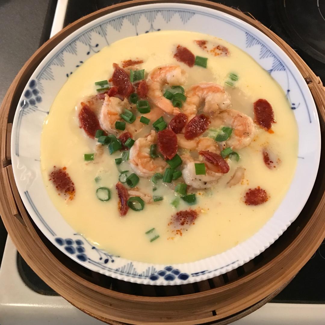 虾仁豆腐蒸水蛋
