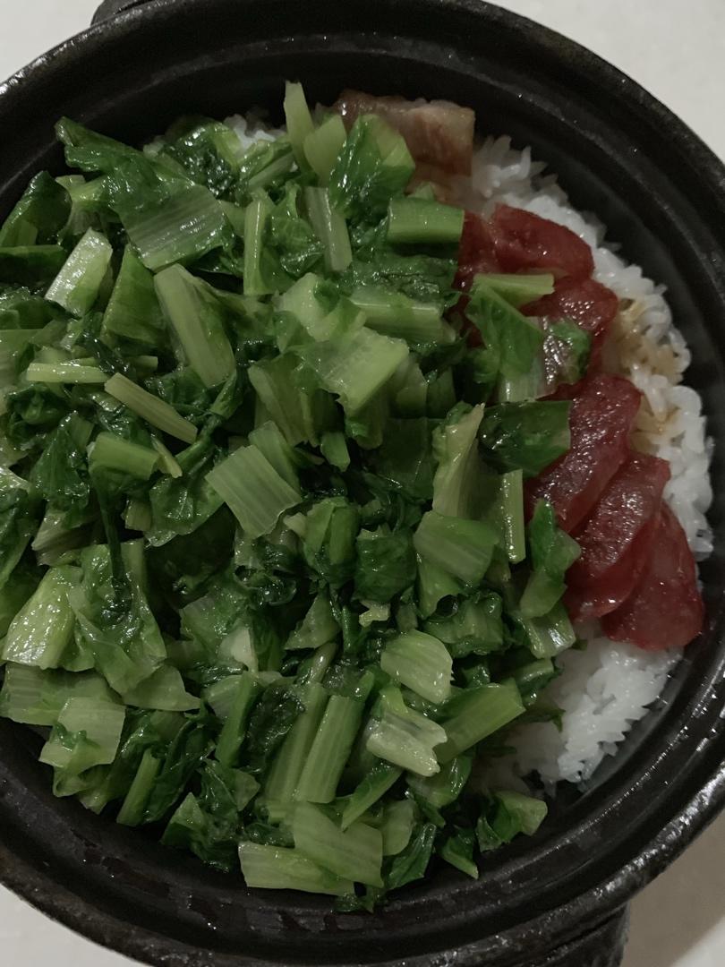腊味煲仔饭，20分钟饭菜同出