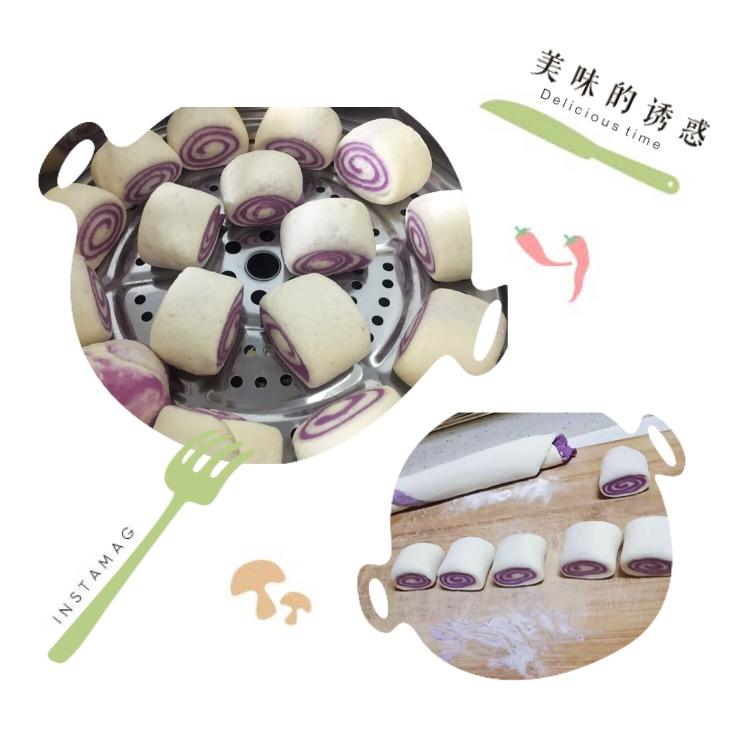 好吃又好看的紫薯馒头和红糖馒头
