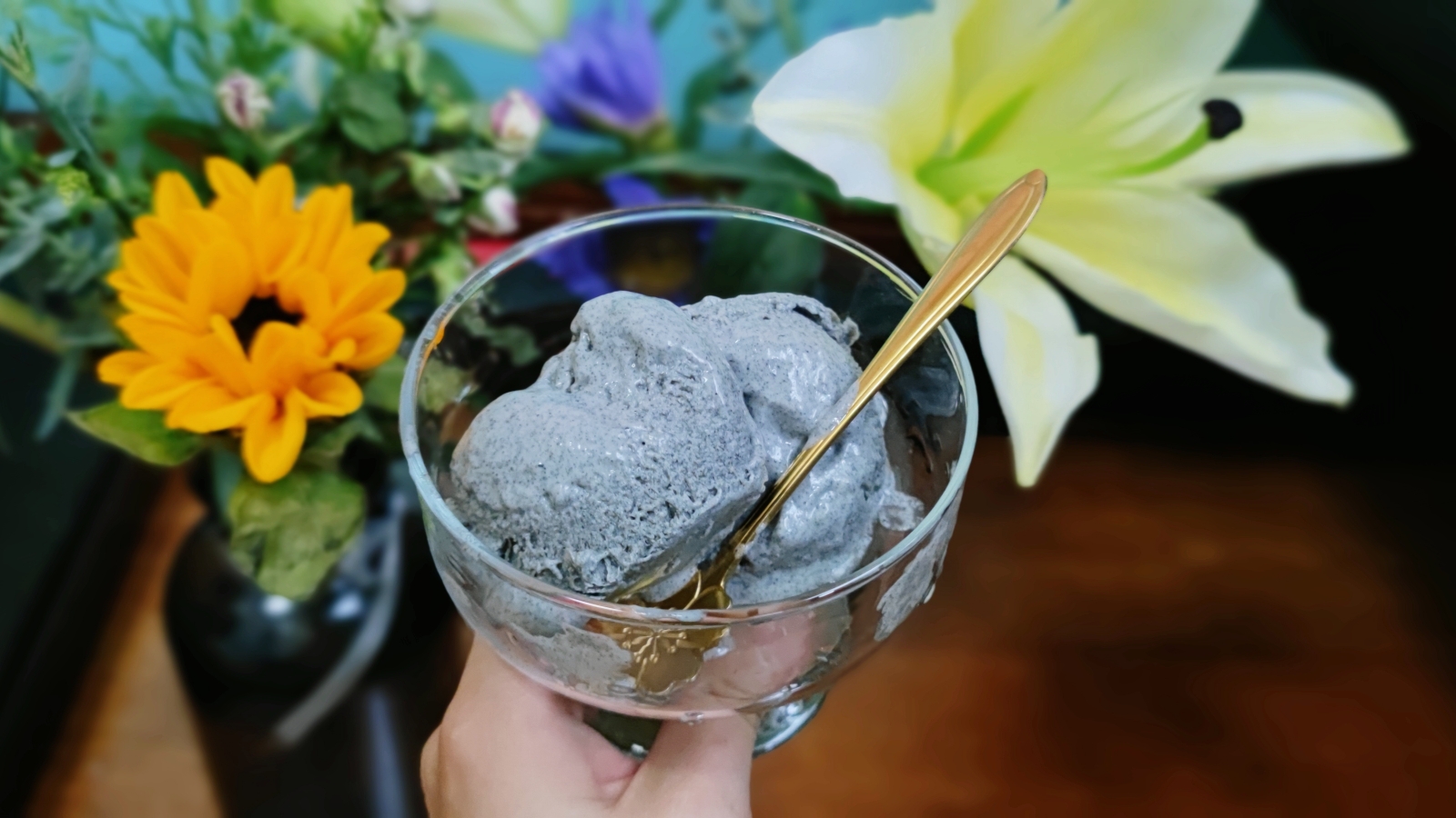 快手低卡美味-黑芝麻豆乳冰淇淋的做法
