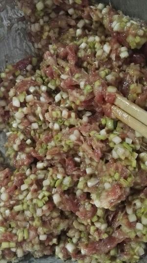 蒜黄青虾猪肉馅水饺的做法 步骤2
