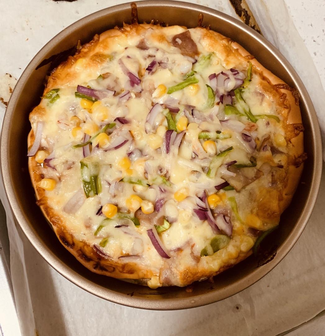 鲜虾🍤培根披萨🍕“内附敲好吃的饼皮做法”