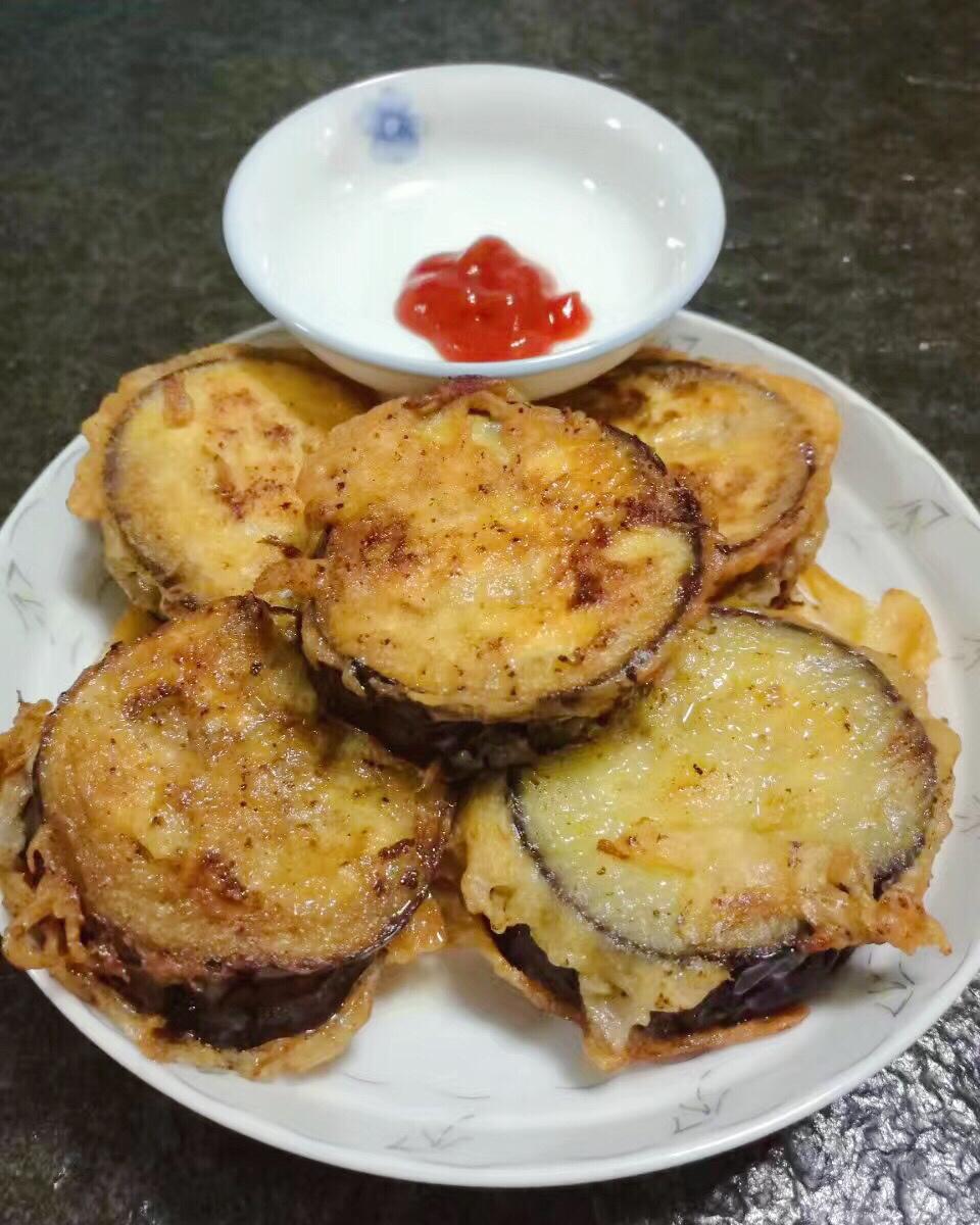 纤尘九月做的酥炸茄夹