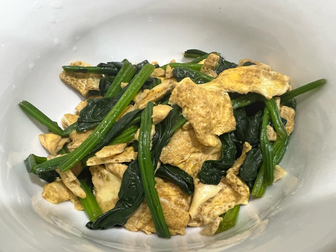菠菜炒鸡蛋（不涩不腥！）
