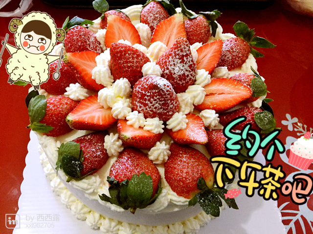 草莓戚风生日蛋糕