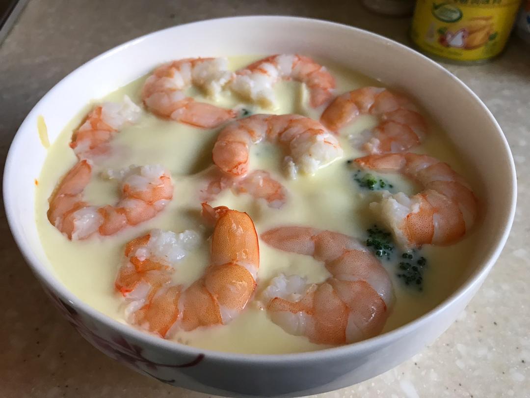 虾仁西兰花豆腐蒸蛋！爆炸好吃！