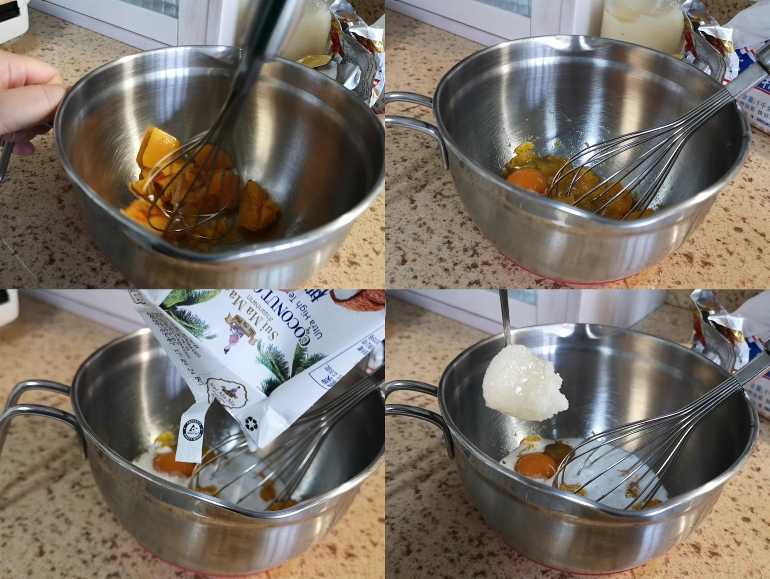 南瓜椰香糯米华夫饼的做法 步骤1
