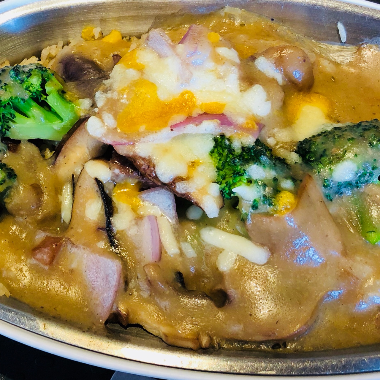 鲜虾培根芝士焗饭