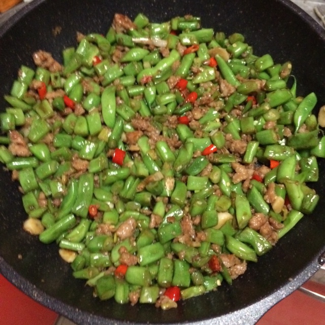 肉沫豆角下饭菜