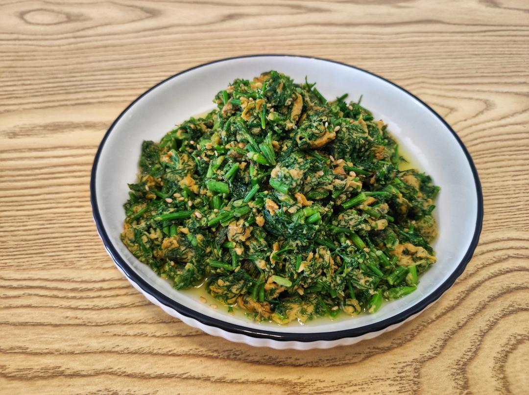 好吃的一道家常菜🥰“新鲜茴香菜炒鸡蛋”