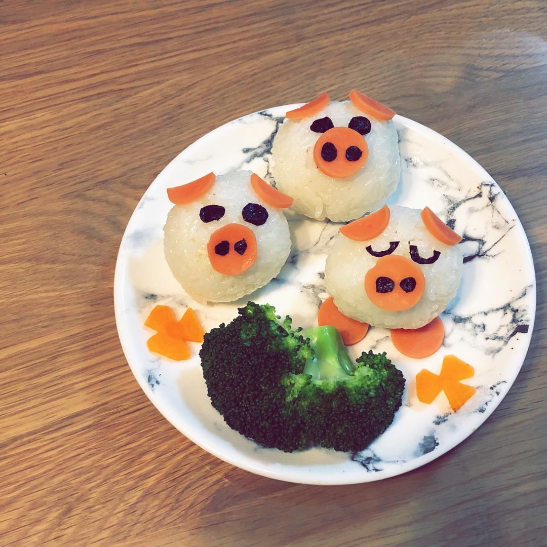 创意小猪咖喱饭团