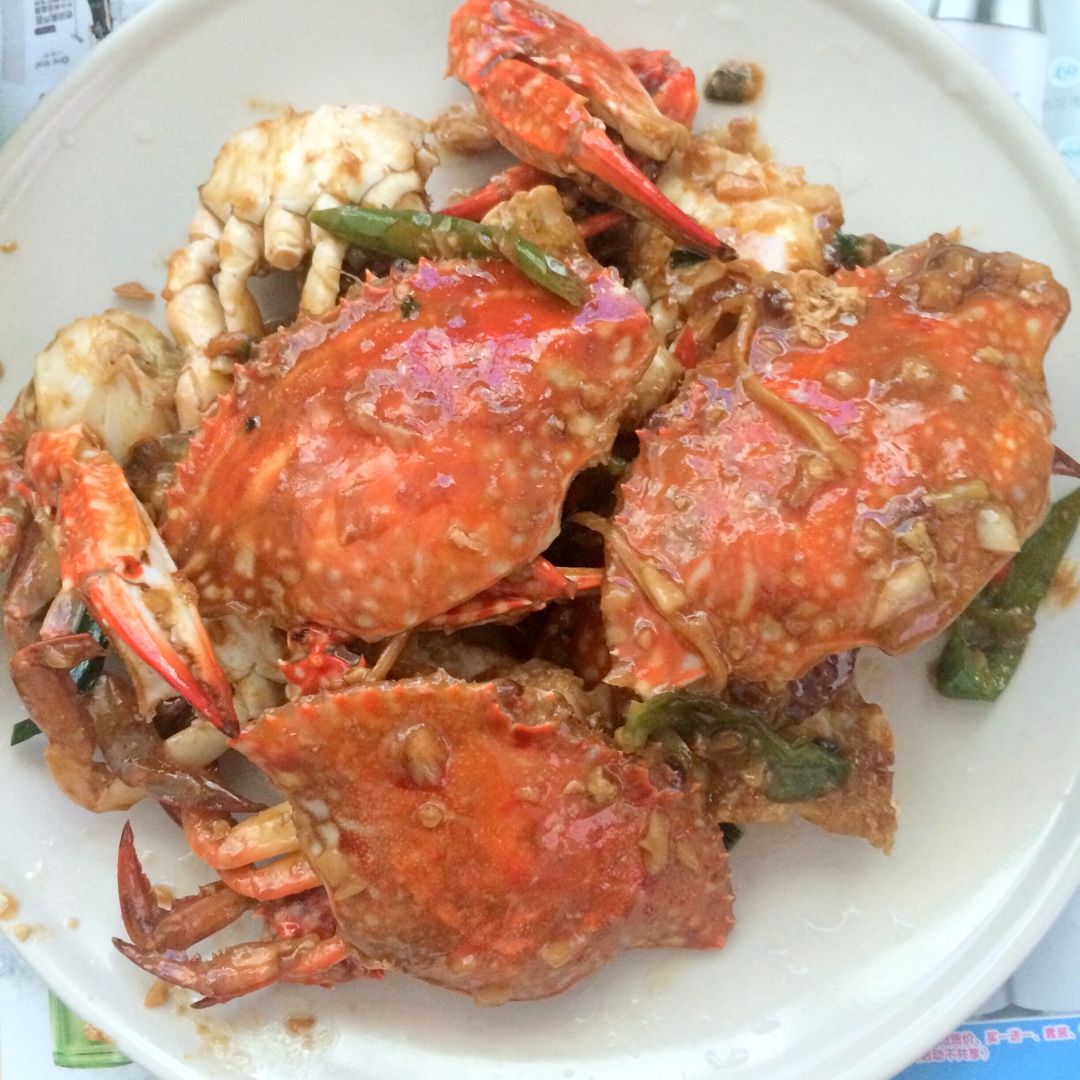 姜葱炒花蟹