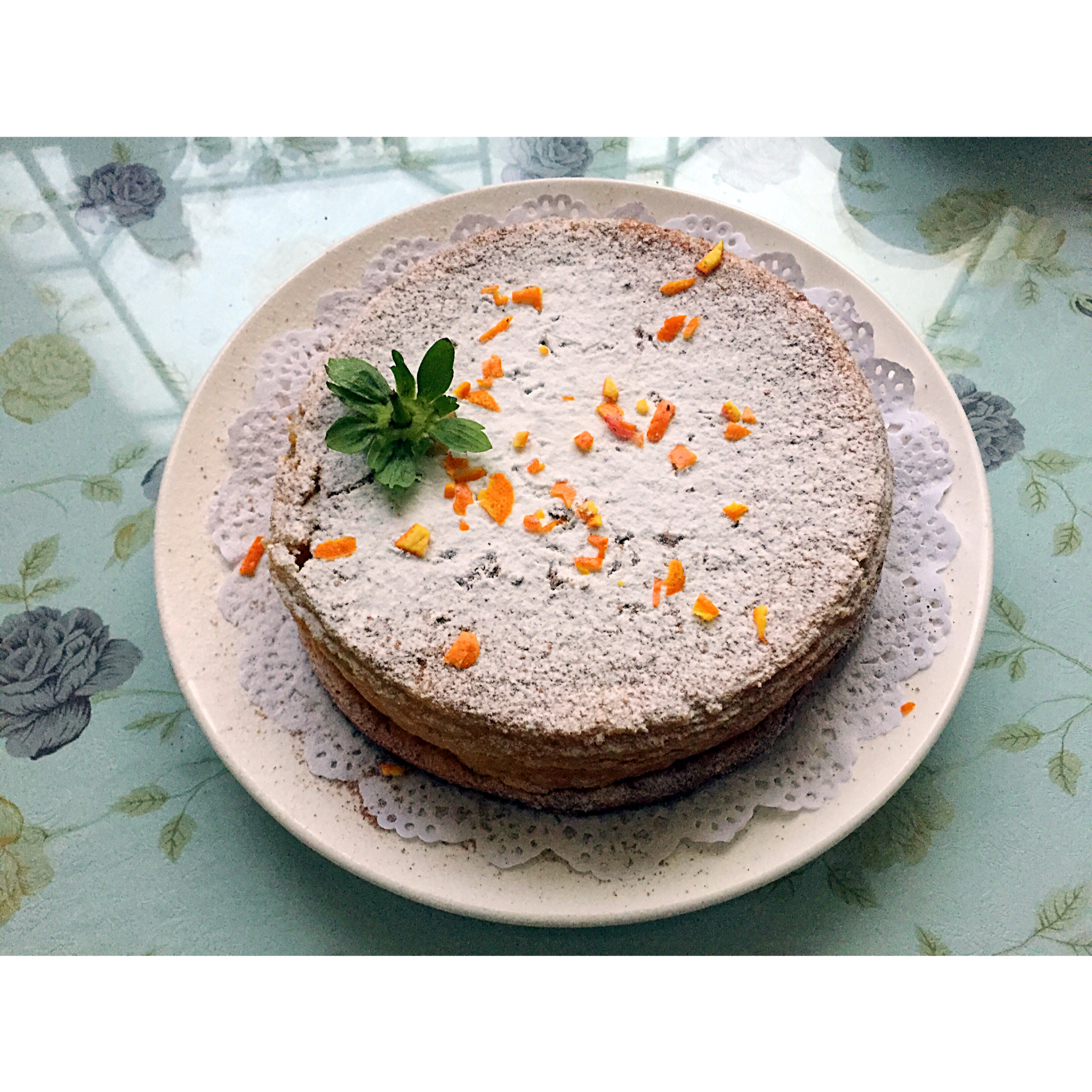 深秋饱腹甜品——橙香米蛋糕