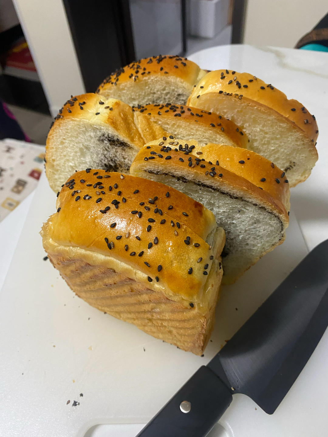 波兰种（冷藏法）黑芝麻奶酥吐司