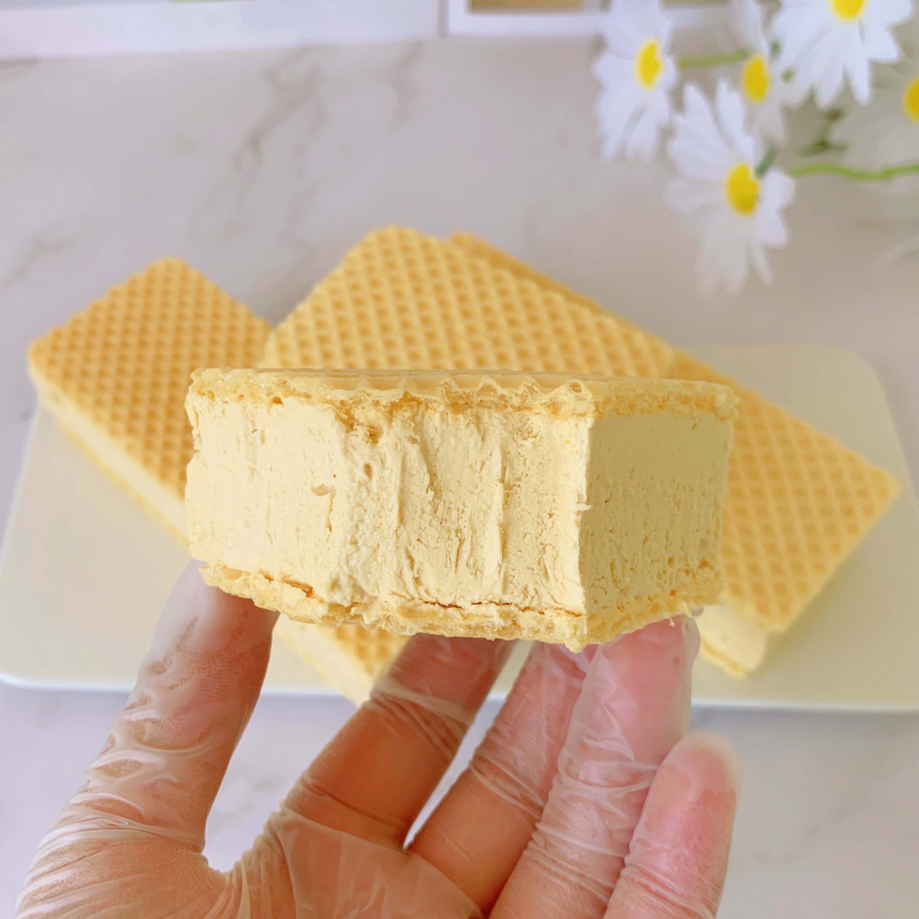 雪脆片焦糖冰淇淋🍦｜无冰渣｜奶香丝滑的做法 步骤16