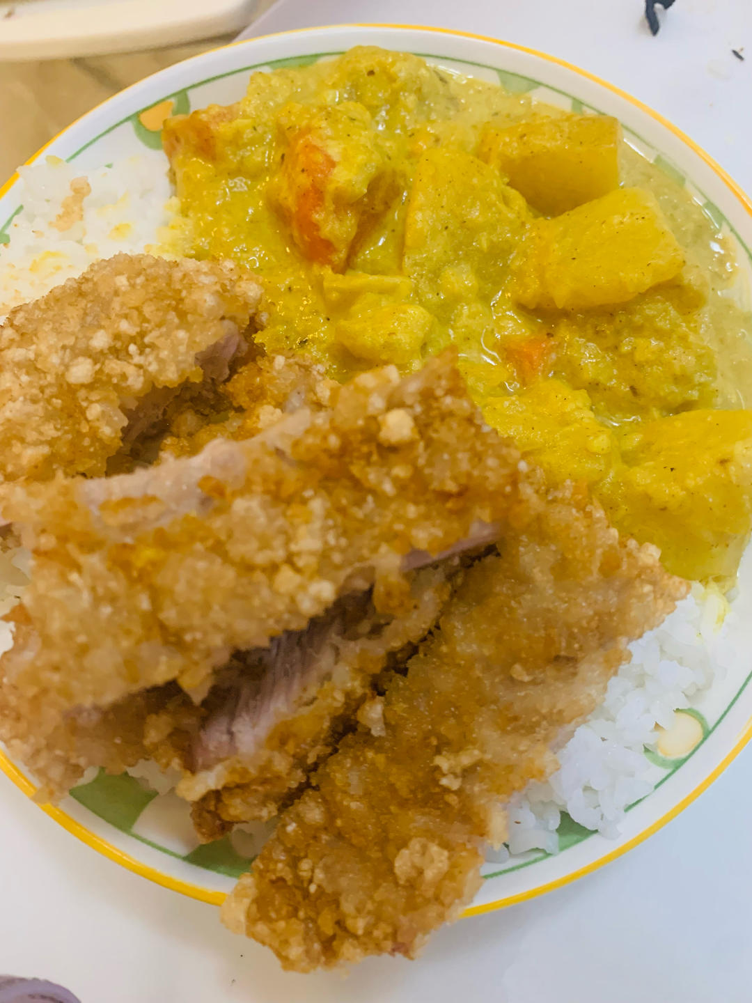 #午餐#咖喱猪排饭（咖喱粉版）