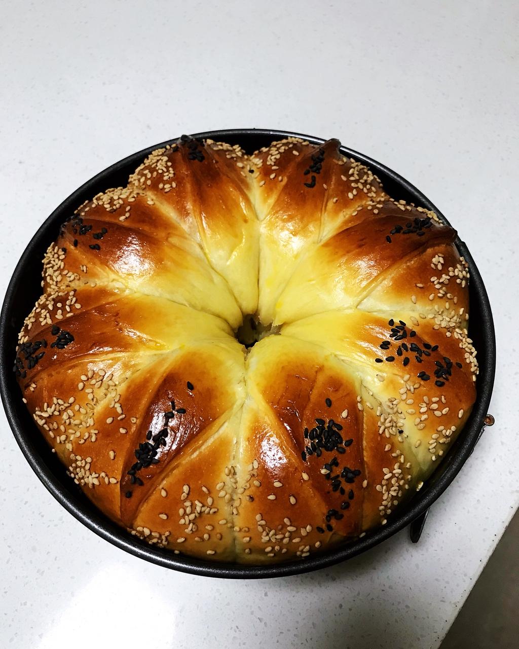 皇冠花朵面包（面包机版和面）