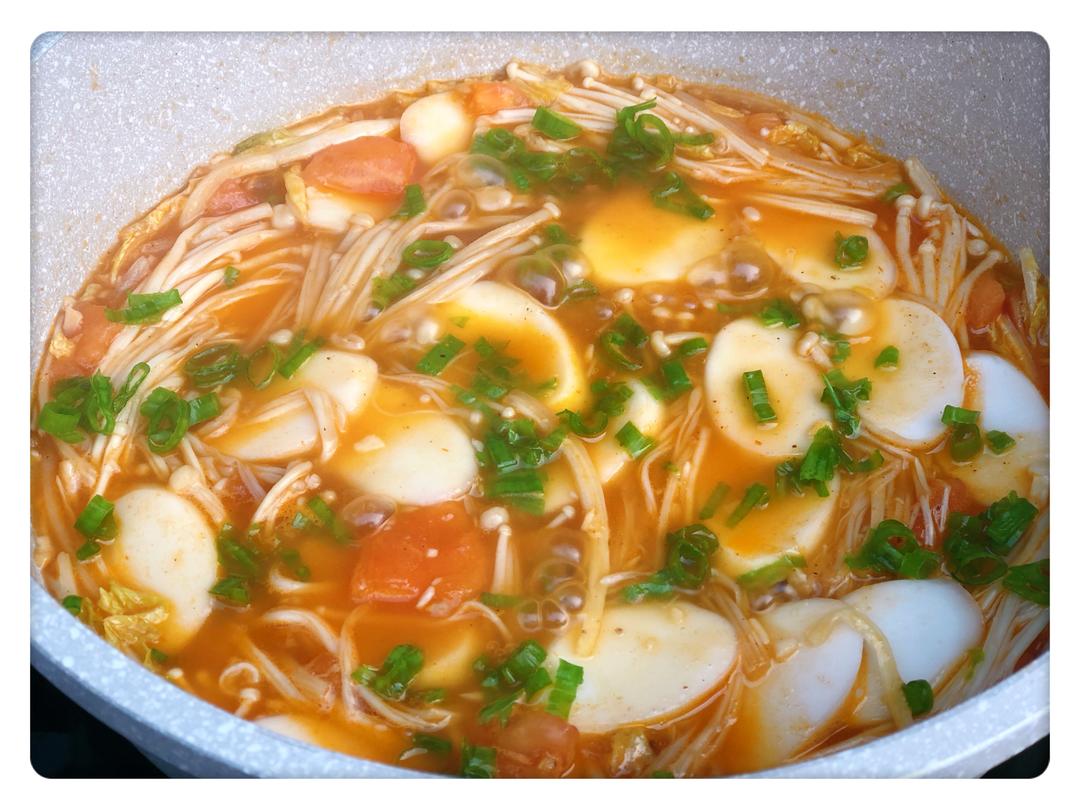 番茄金针汤年糕