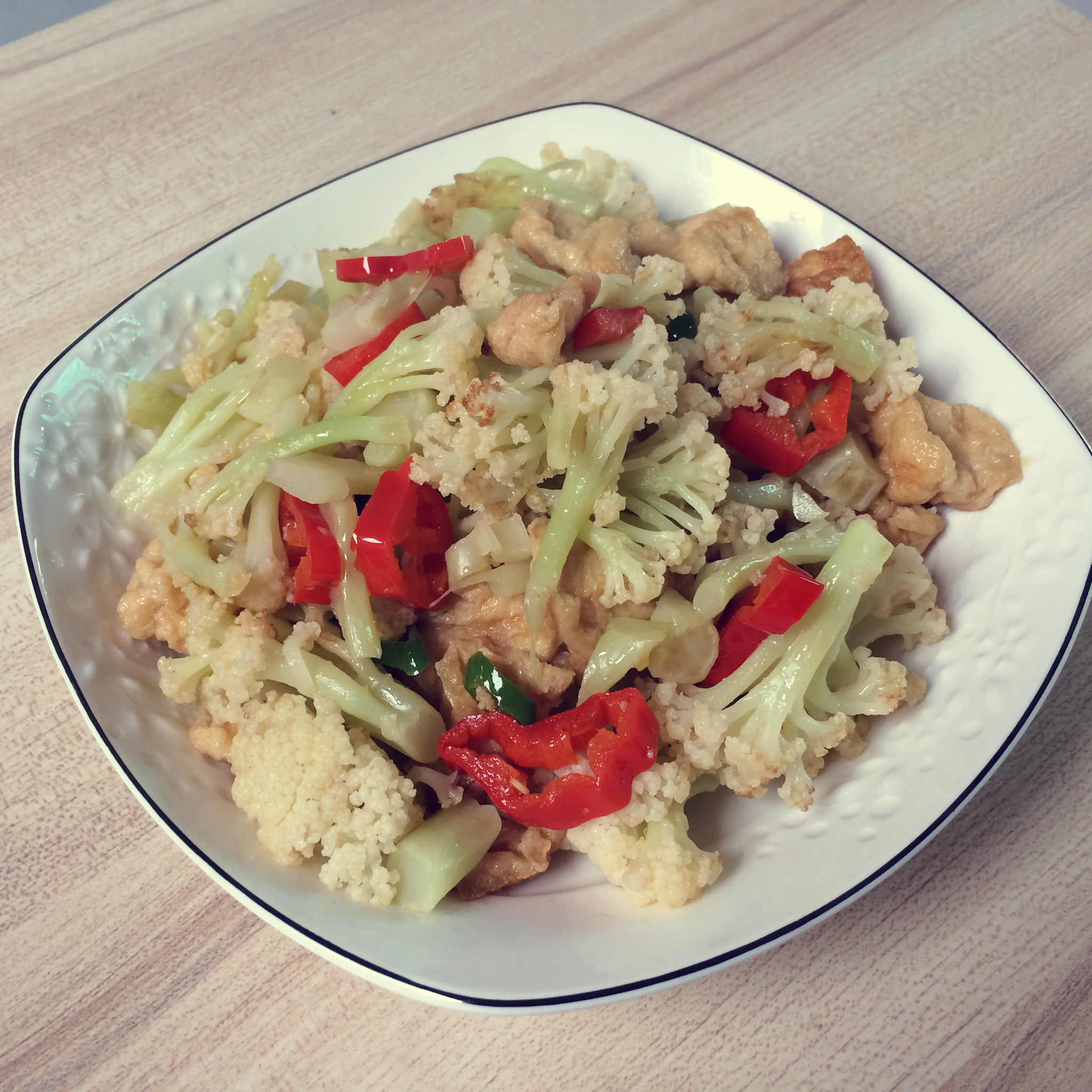 米儿客的饭桌做的清炒菜花