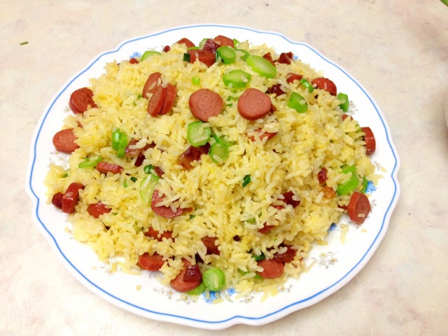 菜心粒油渣炒饭