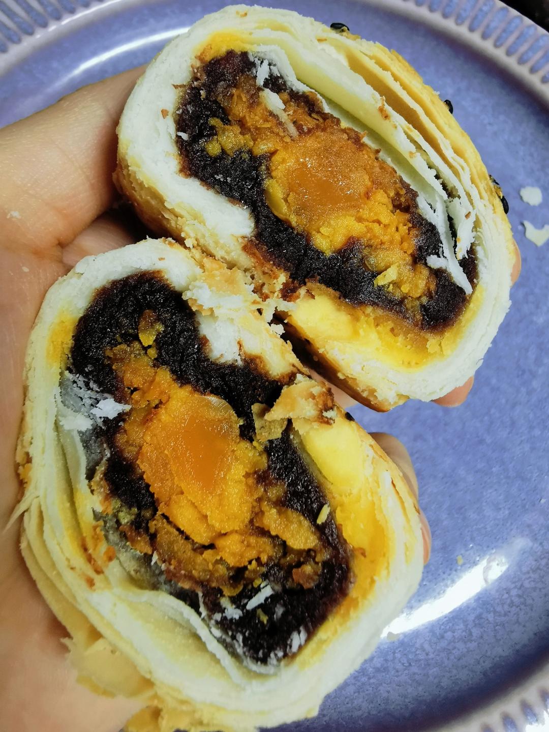 超简单 免揉 酥掉渣的蛋黄酥(超详细附全程视频)不破酥『万能酥皮』